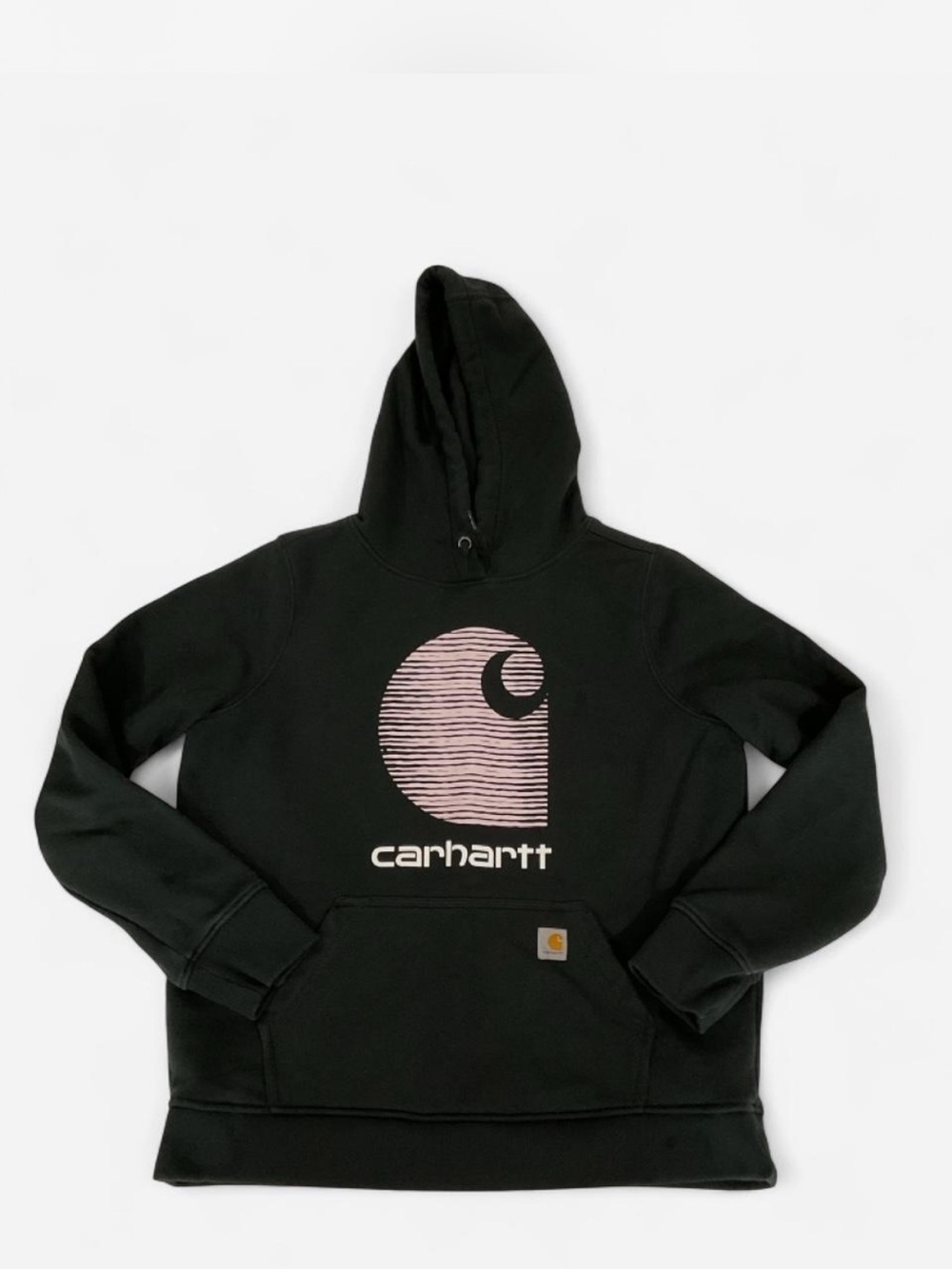 Carhartt Women’s Rain Defender Relaxed Fit Graphic Logo Hoodie Black Pink Size L